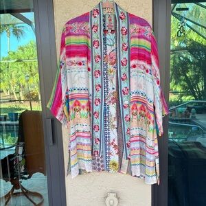 Johnny Was Multicolor Floral Kimono, reversible